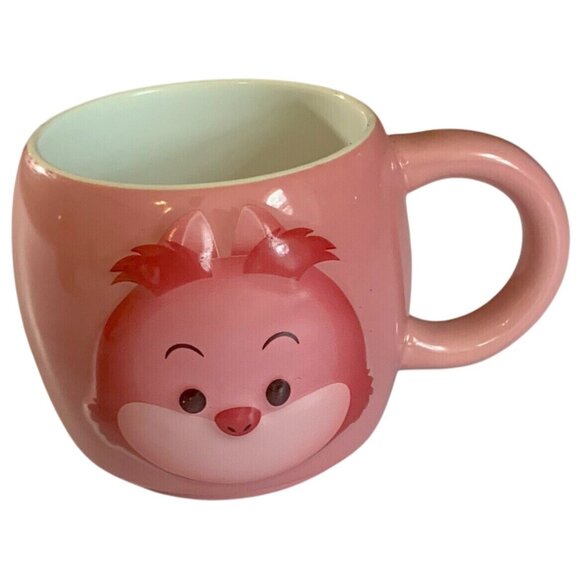 Disney Store Authentic Cheshire Cat Tsum Tsum Mug 16 Oz Pink Cute Collectible - Picture 1 of 6